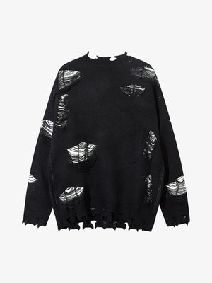 Retro Distressed Zipper Sweater - thumbnail 3