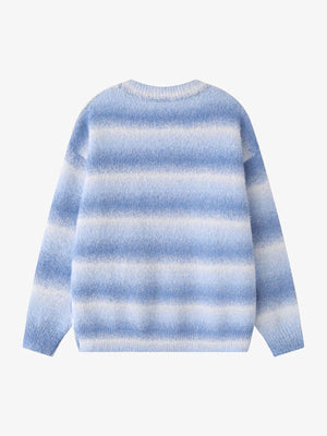 Retro Gradient Stripe Jacquard Sweater - thumbnail 2