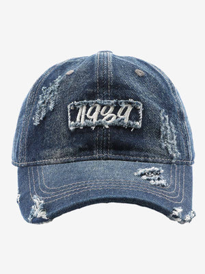1989 Embroidery Distressed Denim Baseball Cap - thumbnail 7
