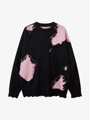 Niche Raw Edge Fringed Knit Sweater - thumbnail 3