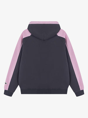 Color Block Hoodie – Anthrazit Rosa, Rückansicht | XoKool