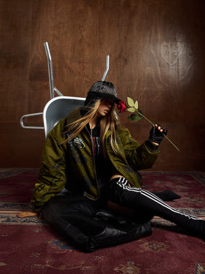 Street Graffiti Lamb Collar Flight Cotton Jacket - thumbnail 5