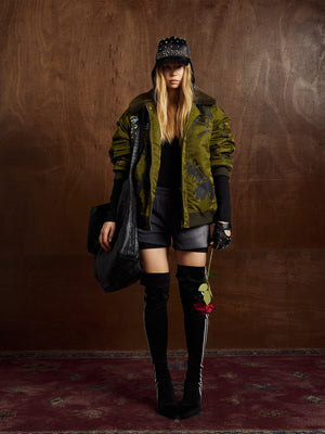 Street Graffiti Lamb Collar Flight Cotton Jacket - thumbnail 3