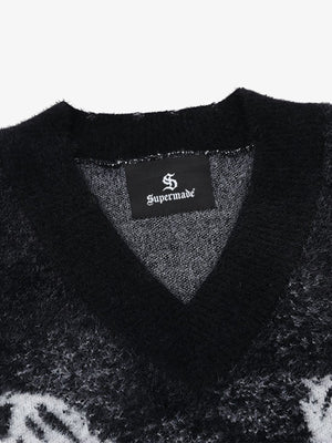 Vintage Butterfly V-Neck Sweater - thumbnail 3