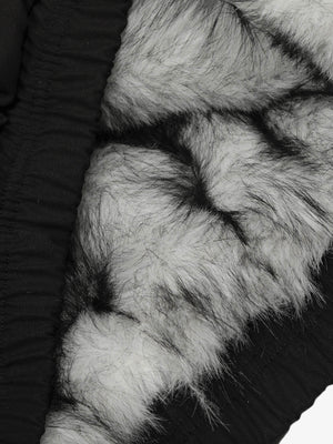Vintage Stand Collar Fur Lined Bomber Jacket - thumbnail 10