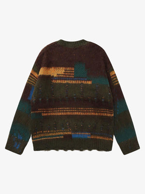 Geometric Irregular Striped Sweater - thumbnail 4
