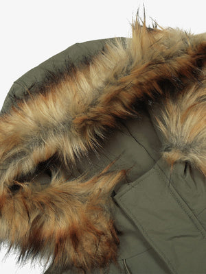 Retro Badge Embroidered Fur Collar Bomber Jacket - thumbnail 9