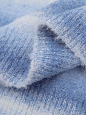 Retro Gradient Stripe Jacquard Sweater - thumbnail 5