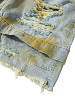 Jorts cargo – detalle del dobladillo deshilachado en capas | XoKool
