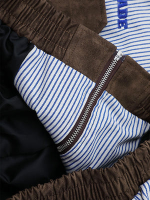Retro Badge Embroidery Contrast Cropped Jacket - thumbnail 7