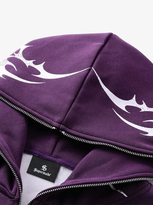High Street Script Letter Print Zip-up Hoodie Jacket - thumbnail 12