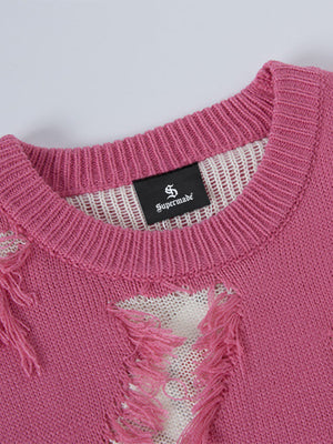 Vintage Street Distressed Ripped Knit Sweater - thumbnail 27