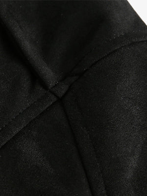 Suede Leopard-Trimmed Paneled Bomber Jacket - thumbnail 4