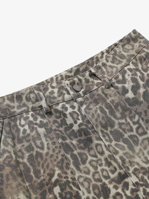 Vintage Leopard Print Cargo Barrel Pants - thumbnail 7