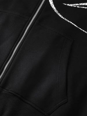 High Street Script Letter Print Zip-up Hoodie Jacket - thumbnail 23