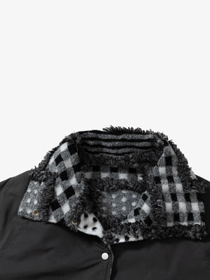 Vintage Plaid Polka Dot Reversible Sherpa Cotton Jacket - thumbnail 15