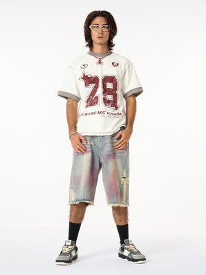 Distressed NO. 28 Jersey T-Shirt - thumbnail 6