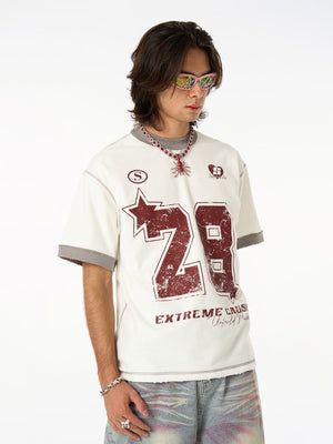 Distressed NO. 28 Jersey T-Shirt - thumbnail 3