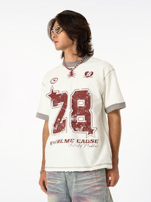 Distressed NO. 28 Jersey T-Shirt - thumbnail 4