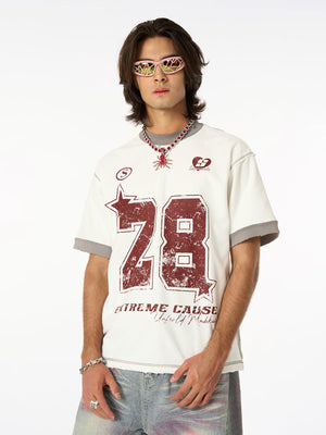 Distressed NO. 28 Jersey T-Shirt - thumbnail 2