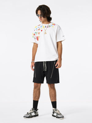 Retro Graffiti Hand-Painted T-Shirt - thumbnail 11