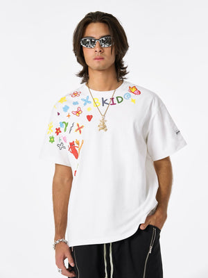 Retro Graffiti Hand-Painted T-Shirt - thumbnail 7