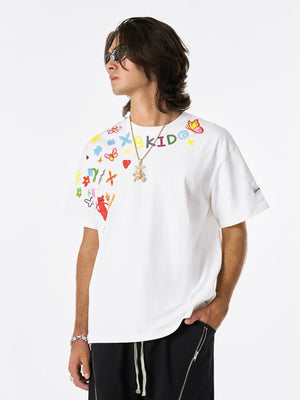 Retro Graffiti Hand-Painted T-Shirt - thumbnail 9