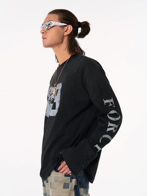 Distressed NO. 09 Long Sleeve T-Shirt - thumbnail 7