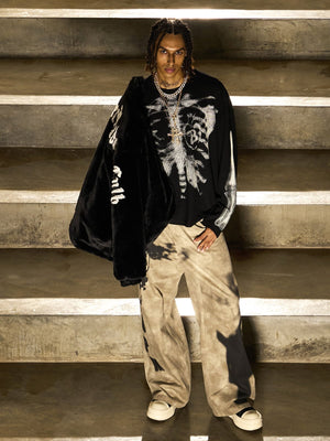 Skeleton Graphic Waffle Sweatshirt - thumbnail 3