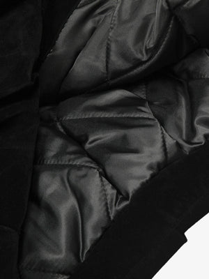 Vintage Drawstring Design Fur Collar Padded Jacket - thumbnail 9