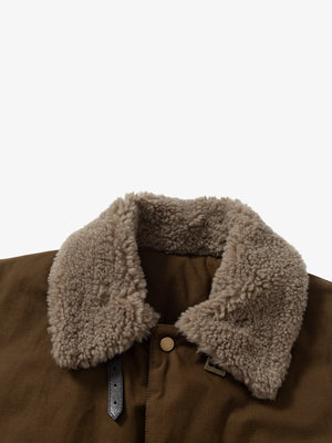 Vintage Workwear Patch Lamb Fleece Long Parka Jacket - thumbnail 11