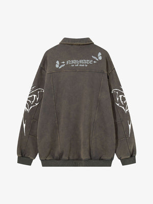 Punk Gothic Butterfly Graphic Streetwear Jacket - thumbnail 4