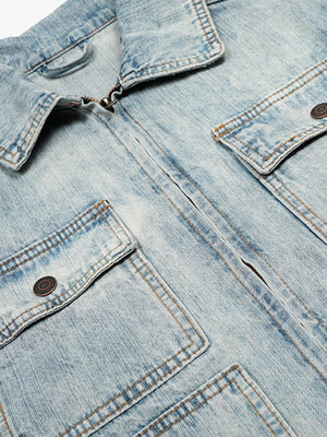 Vintage Light Wash Workwear Denim Jacket - thumbnail 7