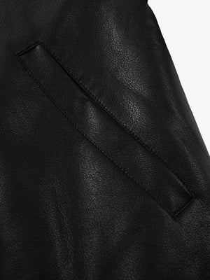 Streetwear Motorcycle Leather Bomber Jacket - thumbnail 6