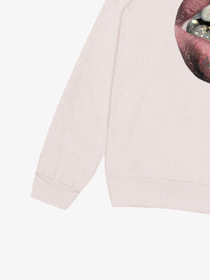 Streetwear Hip-Hop Gold Mouth Print Sweatshirt - thumbnail 5