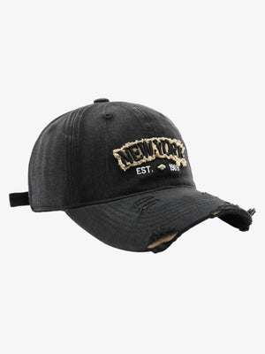 Vintage Washed Distressed Letter Embroidery Baseball Cap - thumbnail 1