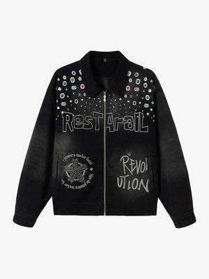 Spray-Dyed Gradient Multi-Layered Print Jacket - thumbnail 3