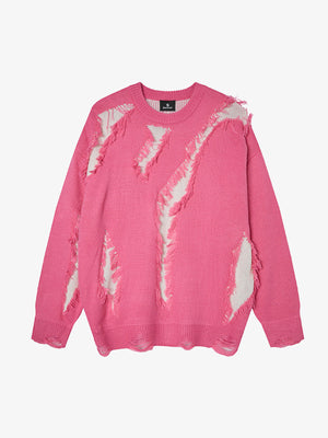 Vintage Street Distressed Ripped Knit Sweater - thumbnail 1