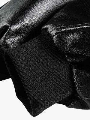 Vintage Leather Bomber Baseball Jacket - thumbnail 5