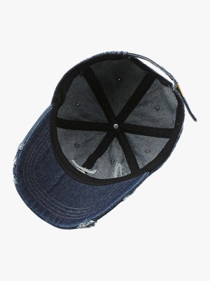 Retro Washed C Distressed Denim Baseball Cap - thumbnail 4