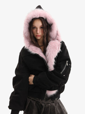 Street Fur Reversible Hooded Jacket - thumbnail 8