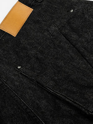 Baggy Black Cargo Jorts – back waistband close-up | XoKool
