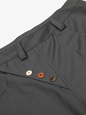Adjustable Side Buttons Barrel Pants - thumbnail 5