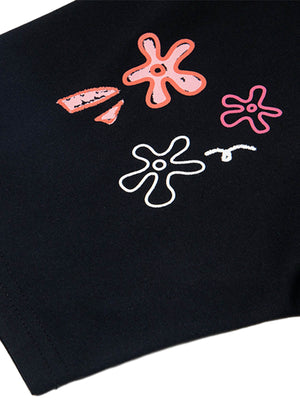 Floral Embroidered Crew Neck T-Shirt - thumbnail 3