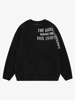 Embroidered Letter Knit Sweater - thumbnail 2