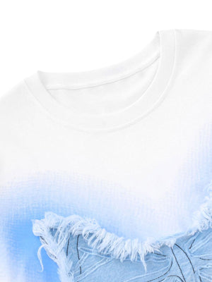 Butterfly Patch Embroidered Graphic T-Shirt - thumbnail 9