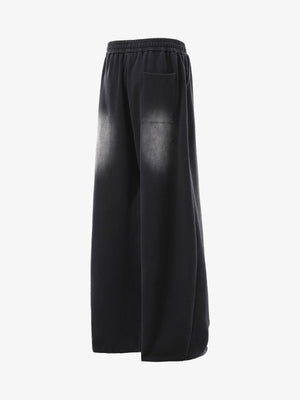 French Terry Distressed Gradient Drawstring Wide Leg Pants - thumbnail 6