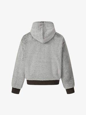 Retro Reversible Fleece Lined Zip-up Hooded Jacket - thumbnail 12