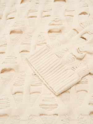 Ripped Openwork Crewneck Sweater - thumbnail 11