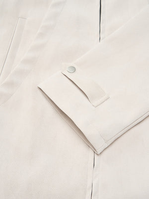 Deconstructed Split Stand Collar PU Leather Jacket - thumbnail 14